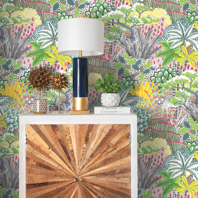 product image for Tamara Day Jungle Vibe Peel & Stick Wallpaper in Yellow by RoomMates 93