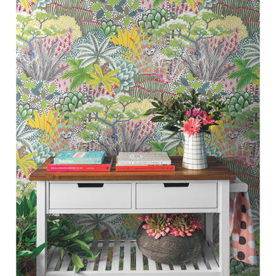 product image for Tamara Day Jungle Vibe Peel & Stick Wallpaper in Yellow by RoomMates 24