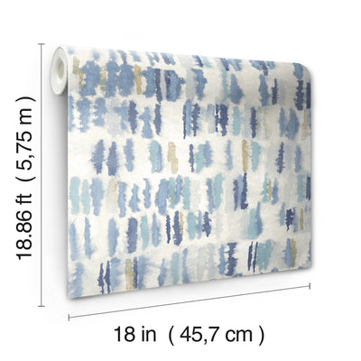 product image for Tamara Day Watercolor Fountain Peel & Stick Wallpaper in Blue by RoomMates 48