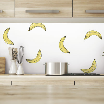 product image for Mr. Kate Banana Print Peel & Stick Wallpaper in Yellow by RoomMates 54