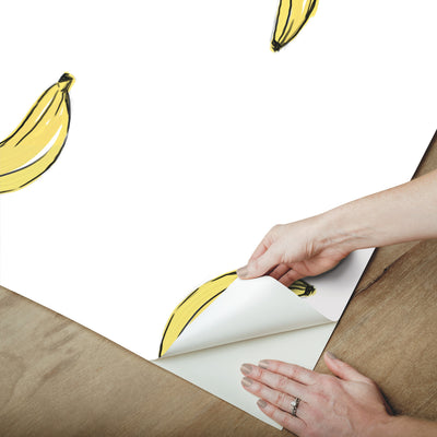 product image for Mr. Kate Banana Print Peel & Stick Wallpaper in Yellow by RoomMates 72