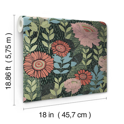 product image for Tamara Day Botanical Garden Peel & Stick Wallpaper in Green by RoomMates 62