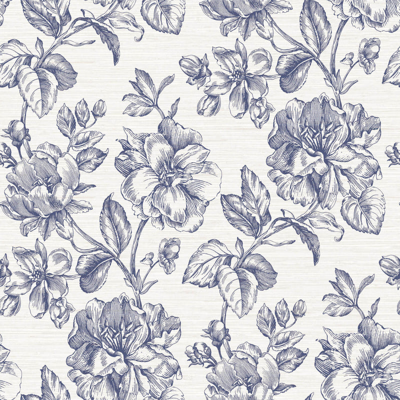 media image for Tamara Day Flower Girl Peel & Stick Wallpaper in Blue by RoomMates 230