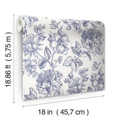 product image for Tamara Day Flower Girl Peel & Stick Wallpaper in Blue by RoomMates 35