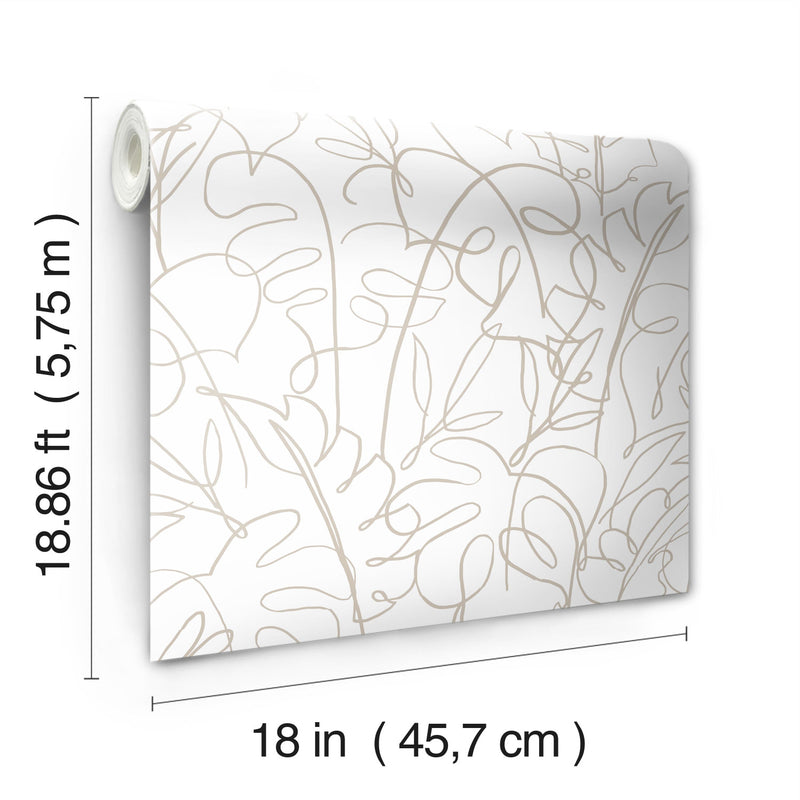 media image for Tamara Day Tropical Signature Peel & Stick Wallpaper in Natural by RoomMates 247