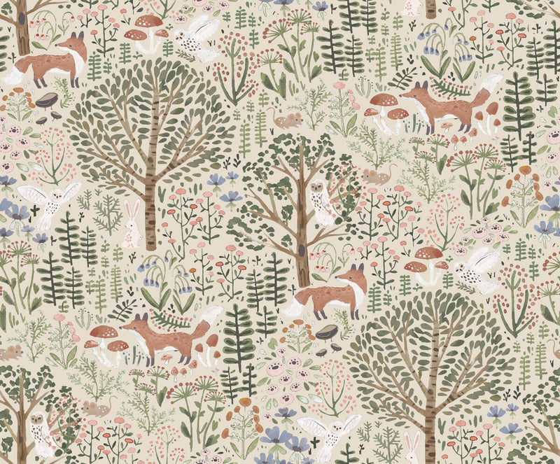 media image for Clara Jean Folklore Forest Wallpaper in Neutral 245