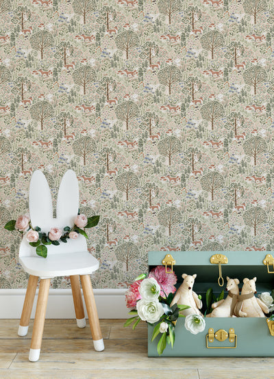 product image for Clara Jean Folklore Forest Wallpaper in Neutral 60