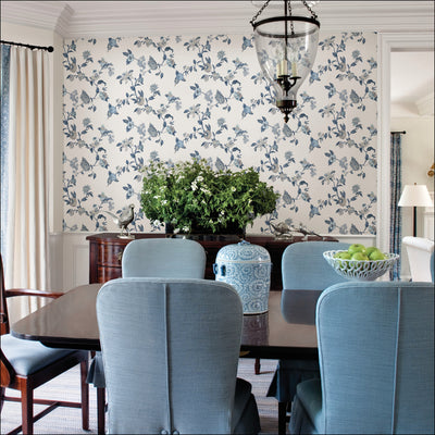 product image for Waverly Graceful Garden Trail Peel & Stick Wallpaper in Blue by RoomMates 96