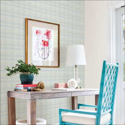 product image for Waverly Heartbeat Peel & Stick Wallpaper in Green/Blue by RoomMates 18