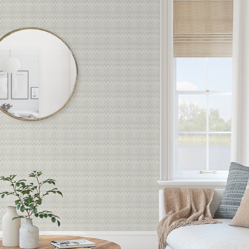 media image for Waverly Heartbeat Peel & Stick Wallpaper in Neutral by RoomMates 240