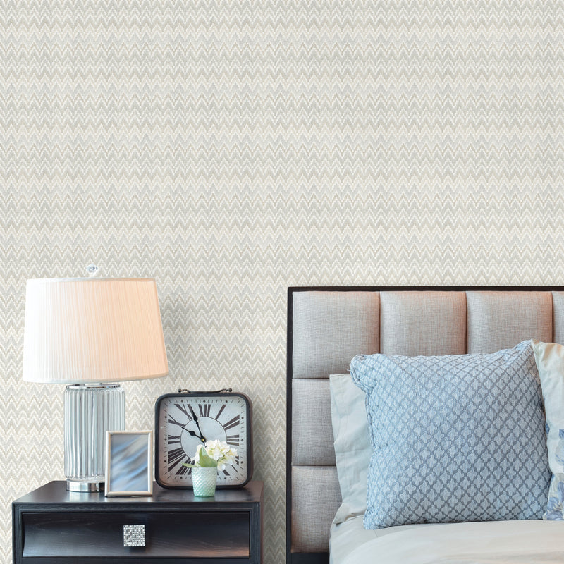 media image for Waverly Heartbeat Peel & Stick Wallpaper in Neutral by RoomMates 217