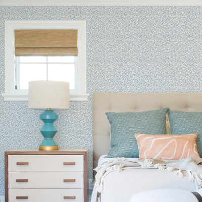 product image for Waverly Savoy Peel & Stick Wallpaper in Blue by RoomMates 61