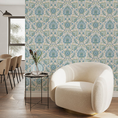 product image for Waverly Clifton Hall Peel & Stick Wallpaper in Blue/Green by RoomMates 79