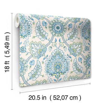 product image for Waverly Clifton Hall Peel & Stick Wallpaper in Blue/Green by RoomMates 76