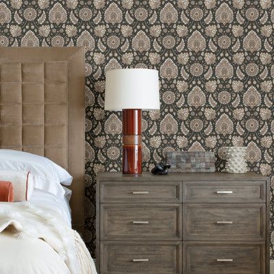 product image for Waverly Clifton Hall Peel & Stick Wallpaper in Charcoal by RoomMates 58