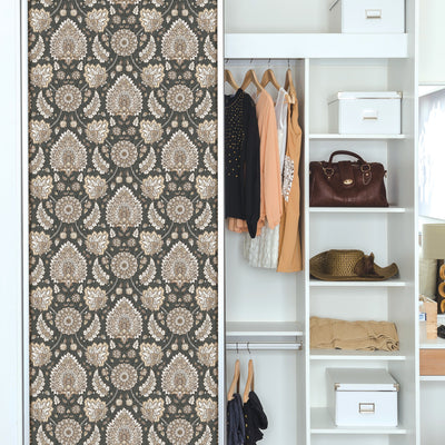 product image for Waverly Clifton Hall Peel & Stick Wallpaper in Charcoal by RoomMates 99