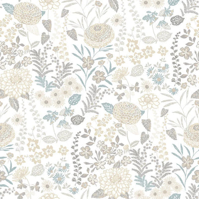 product image of Waverly Fiona Floral Peel & Stick Wallpaper in Neutral by RoomMates 514