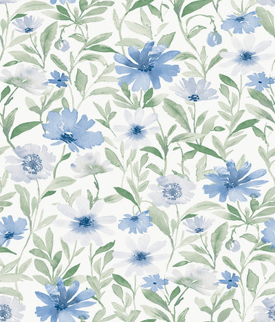 product image for Flower Market Peel & Stick Wallpaper in Blue/Mint 77