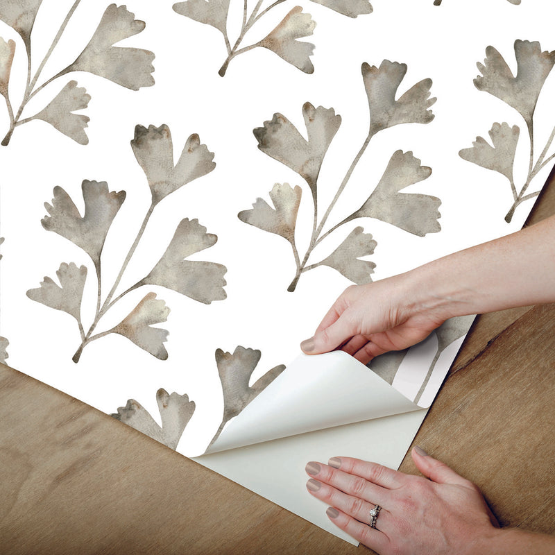 media image for Cat Coquillette Gingko Peel & Stick Wallpaper in Neutral 226