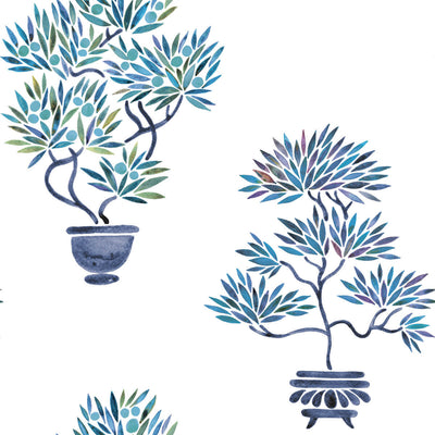 product image of Cat Coquillette Bonsai Peel & Stick Wallpaper in Blue 558