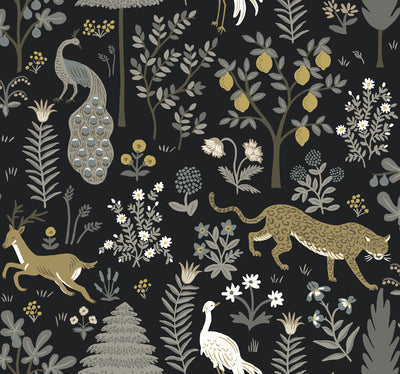 product image for Menagerie Wallpaper in Black from the Rifle Paper Co. 2nd Edition by York Wallcoverings 91