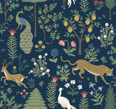 product image for Menagerie Wallpaper in Navy from the Rifle Paper Co. 2nd Edition by York Wallcoverings 87