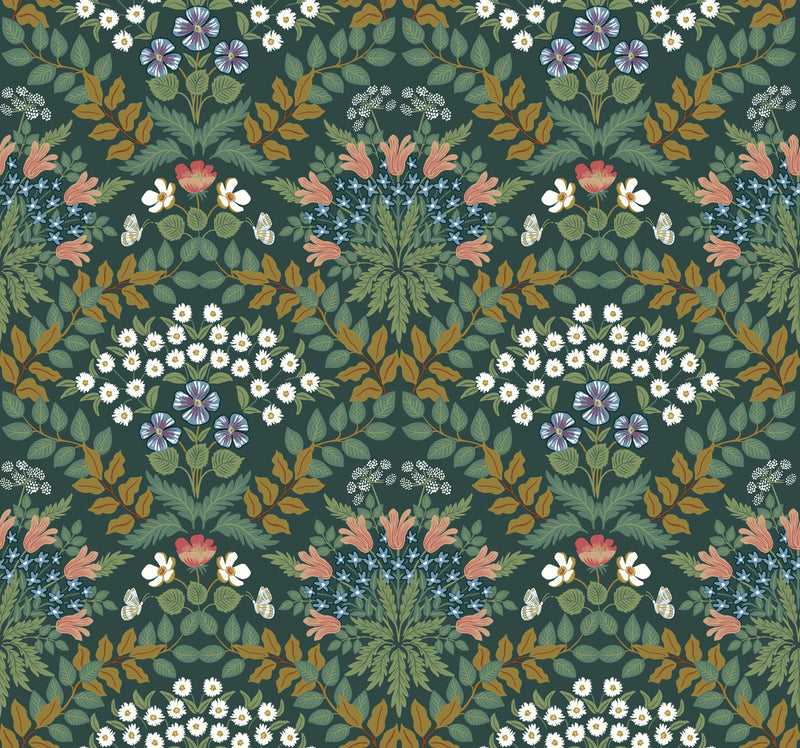 media image for Bramble Wallpaper in Emerald from the Rifle Paper Co. 2nd Edition by York Wallcoverings 219