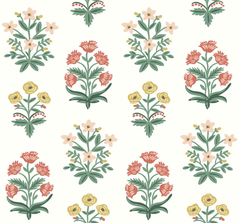 media image for Mughal Rose Wallpaper in White from the Rifle Paper Co. 2nd Edition by York Wallcoverings 256