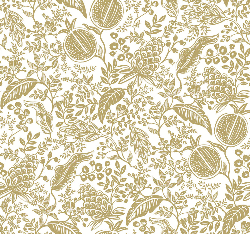 media image for Pomegranate Wallpaper in White/Gold from the Rifle Paper Co. 2nd Edition by York Wallcoverings 26
