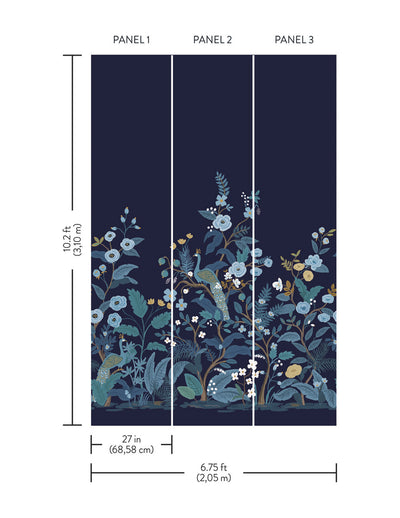 product image for Peacock Wall Mural in Navy 33