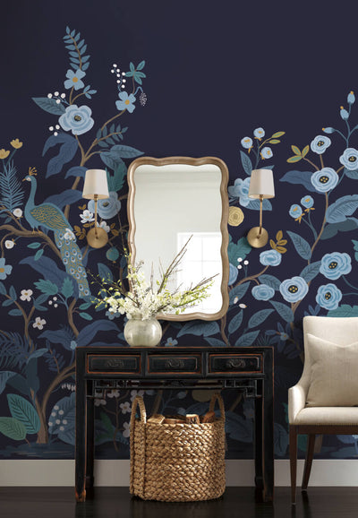 product image for Peacock Wall Mural in Navy 79