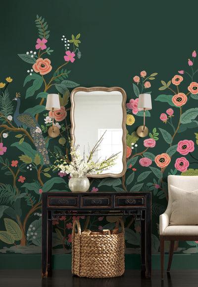 product image for Peacock Wall Mural in Emerald 41