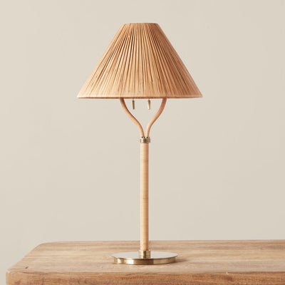 product image for rattan on rattan table lamp by woven rrtl na 1 93