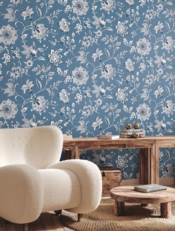 media image for Sutton Wallpaper in Blue 284