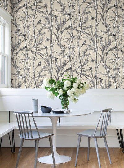 product image for Bambou Toile Wallpaper in Beige 36