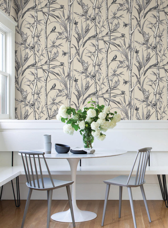 media image for Bambou Toile Wallpaper in Beige 282