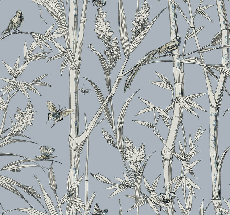 media image for Bambou Toile Wallpaper in Sky Blue 257