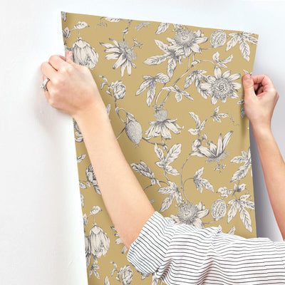 product image for Passion Flower Toile Wallpaper in Harvest 72