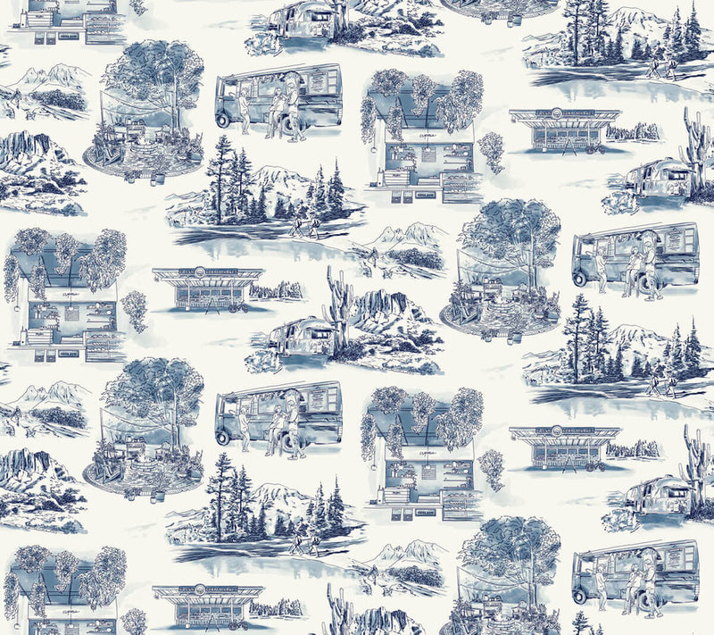 media image for Modern Vista Toile Wallpaper in Navy 238