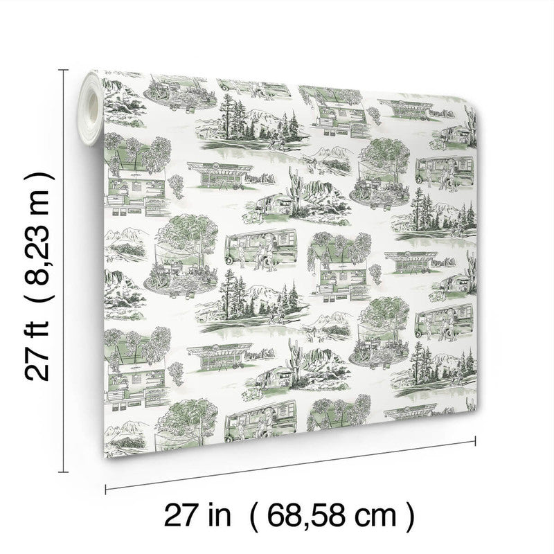 media image for Modern Vista Toile Wallpaper in Evergreen 259