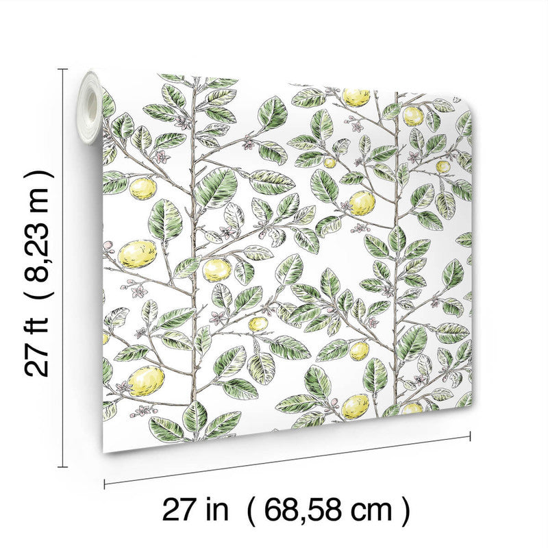 media image for Limoncello Toile Wallpaper in Green 26