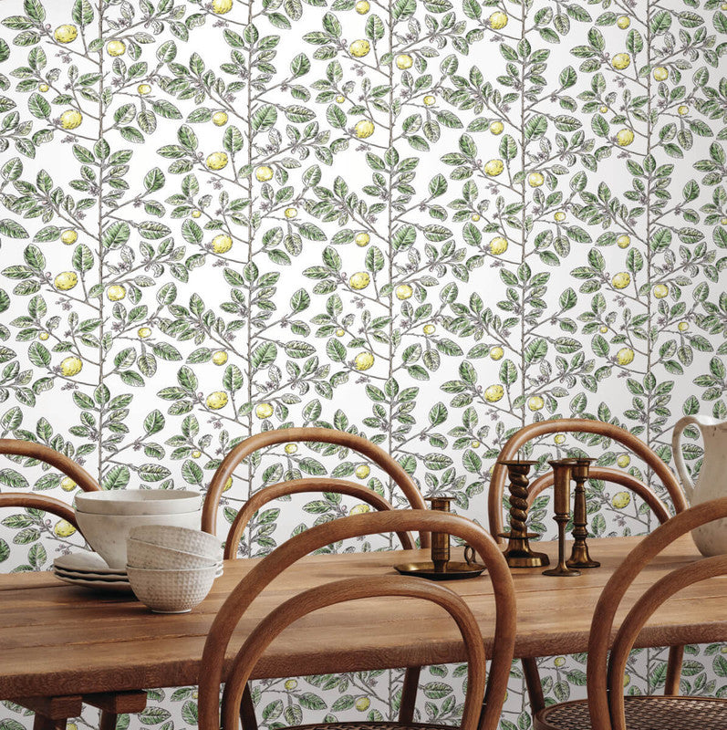 media image for Limoncello Toile Wallpaper in Green 29