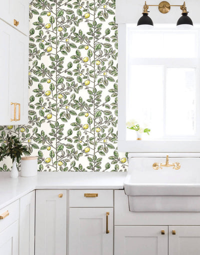 product image for Limoncello Toile Wallpaper in Green 21