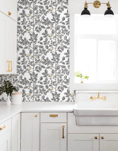 product image for Limoncello Toile Wallpaper in Black 30