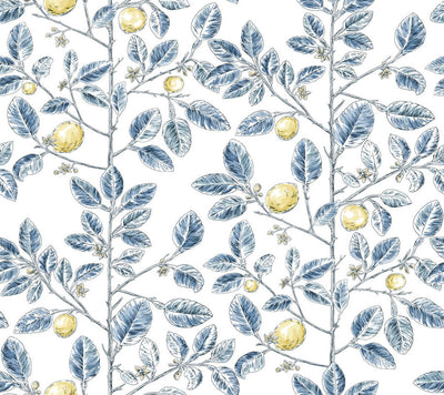 product image for Limoncello Toile Wallpaper in Blue 61