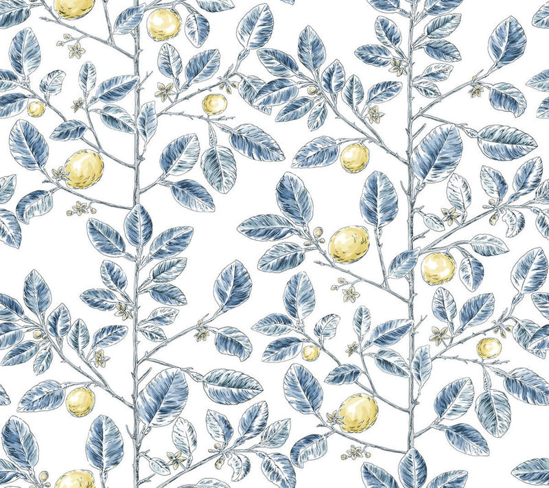 media image for Limoncello Toile Wallpaper in Blue 214