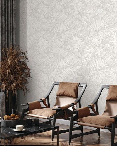 product image for Palm Cove Toile Wallpaper in White & Grey 5