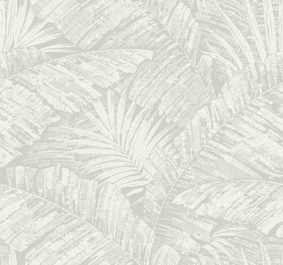 product image of Palm Cove Toile Wallpaper in White & Grey 59