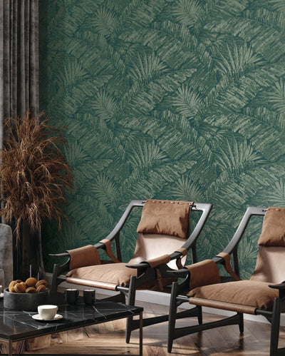 product image for Palm Cove Toile Wallpaper in Emerald Forest 79