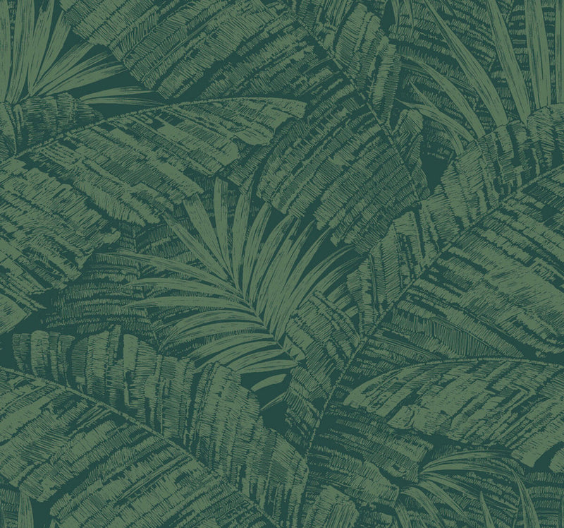 media image for Palm Cove Toile Wallpaper in Emerald Forest 226